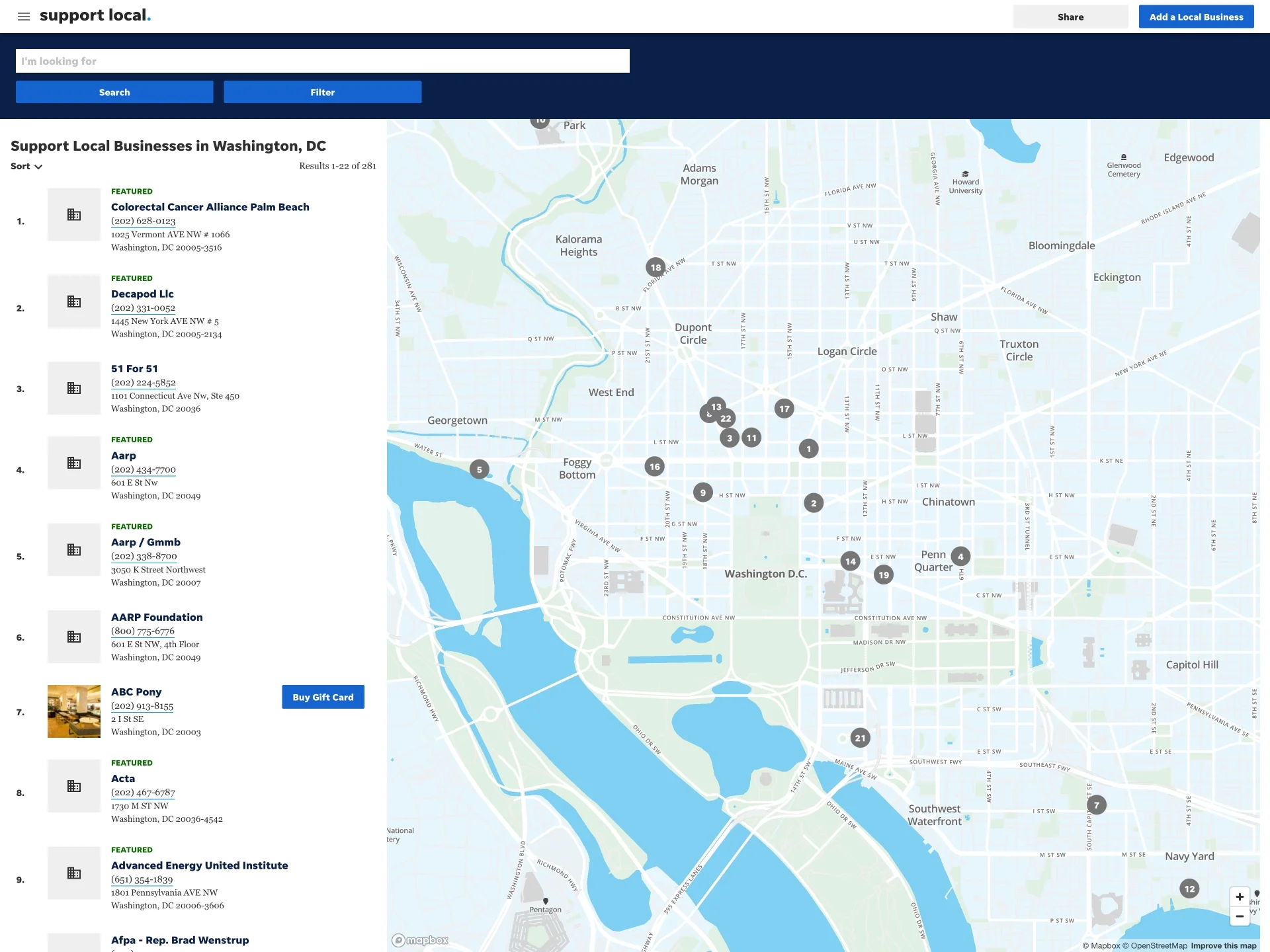 USA TODAY Support Local Map Search